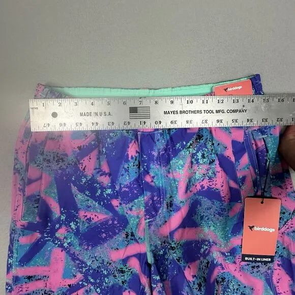 NEW Birddogs Built In Liner Shorts Mens Large 9'' Inseam Retro 80's Tie Dye - Picture 3 of 6